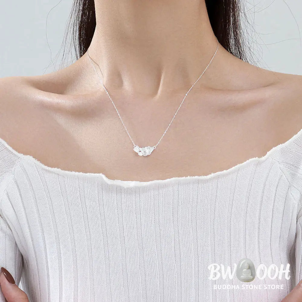 Buddha Stones 999 Sterling Silver Flower Blessing Necklace Pendant - BWOOOH - 999 Sterling Silver - Necklaces &amp; Pendants