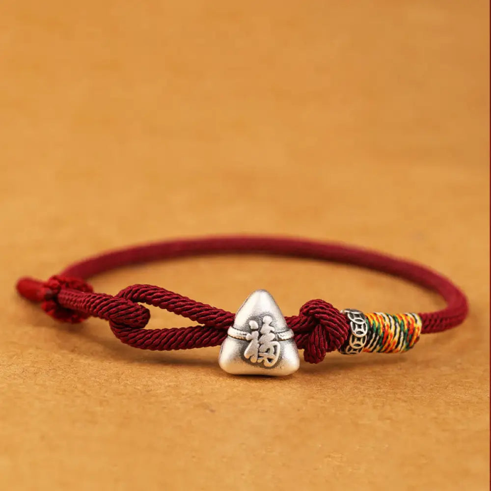 BWOOOH 999 Sterling Silver Fu Character Zongzi Fortune Lu