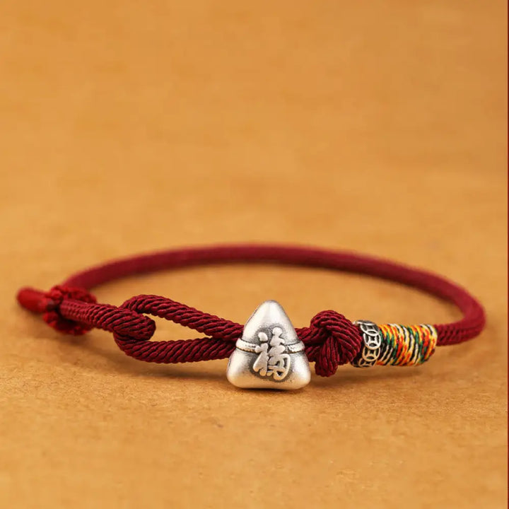 BWOOOH 999 Sterling Silver Fu Character Zongzi Fortune Lu
