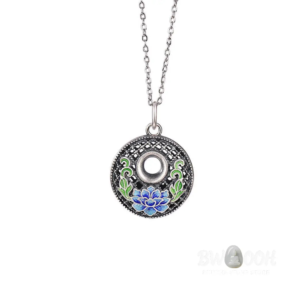 Buddha Stones 999 Sterling Silver Koi Fish Fu Character Lotus Peace Buckle Wealth Necklace Pendant - BWOOOH - Necklaces