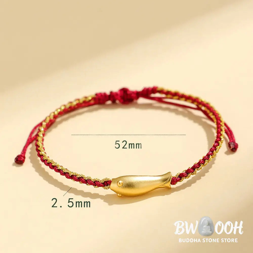 Buddha Stones 999 Sterling Silver Lucky Koi Fish Protection Rope Bracelet - Bracelet