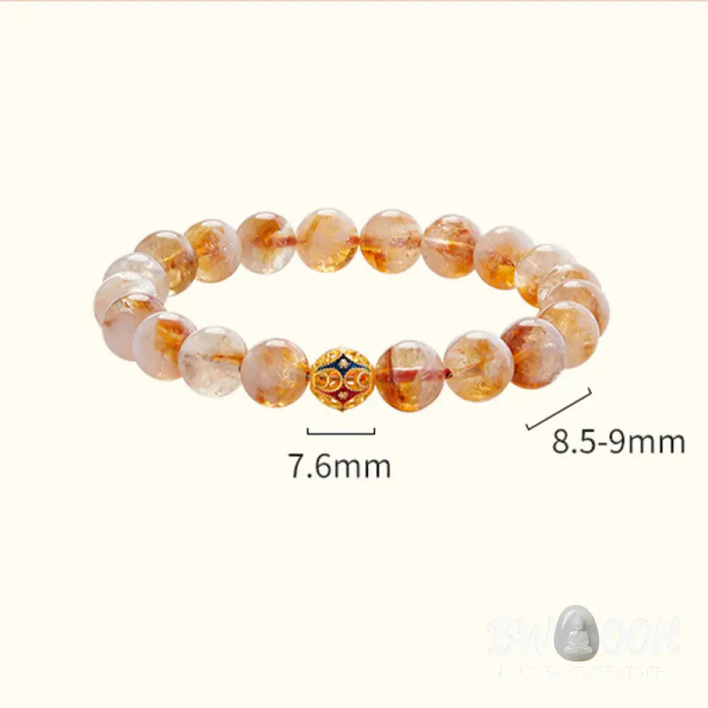 Buddha Stones 999 Sterling Silver Natural Citrine Flower Balls Beads Protection Bracelet - Citrine(Wrist