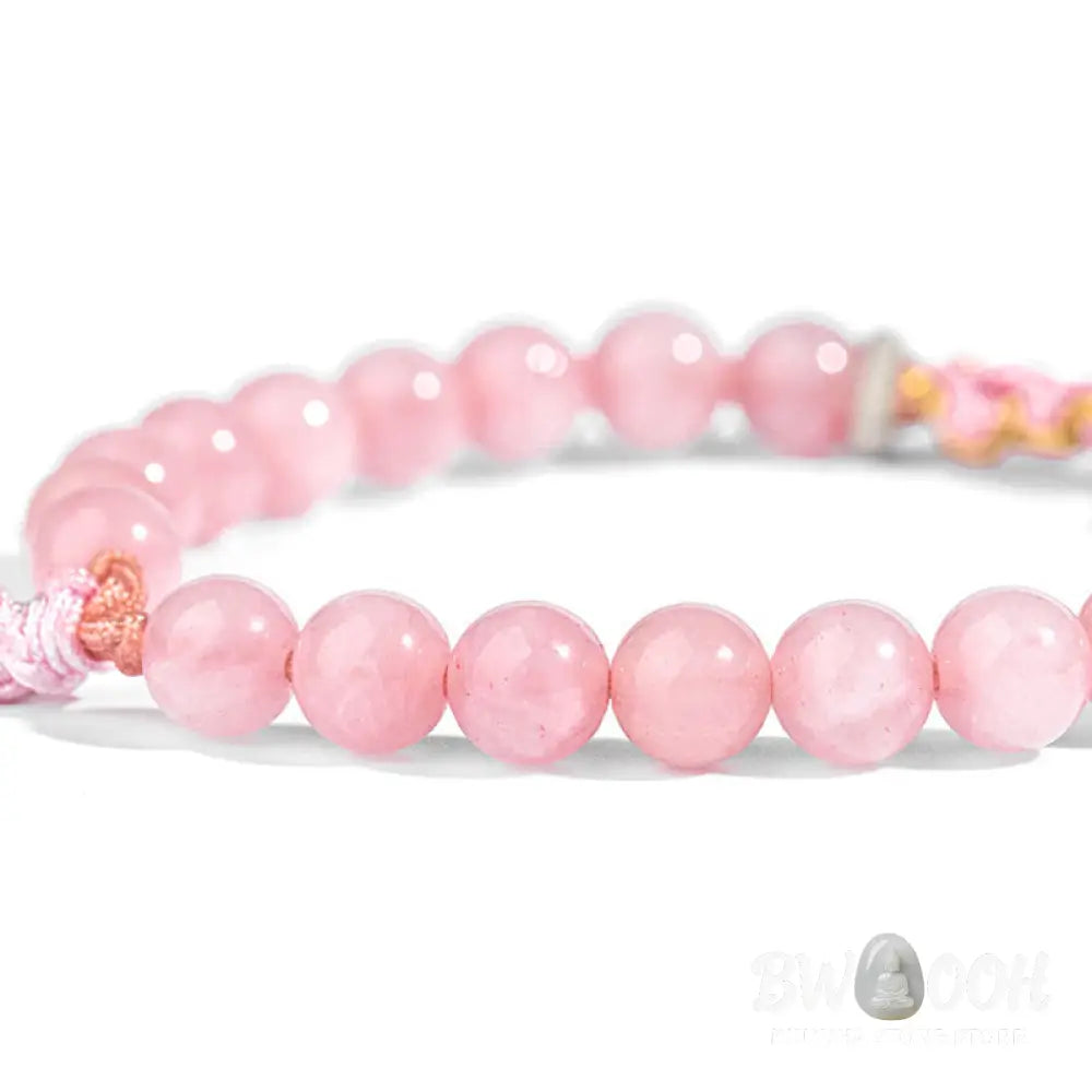 Buddha Stones 999 Sterling Silver Natural Red Agate Pink Crystal Cherry blossom Bracelet - BWOOOH - Bracelet