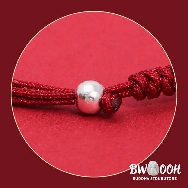Buddha Stones 999 Sterling Silver PiXiu Strawberry Quartz Bead Wealth Luck Braided Bracelet - BWOOOH - Bracelet