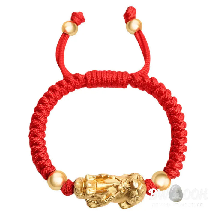 BWOOOH 999 Sterling Silver PiXiu Wealth King Kong Knot String Braided Kids Child Bracel | spiritual healing bracelet