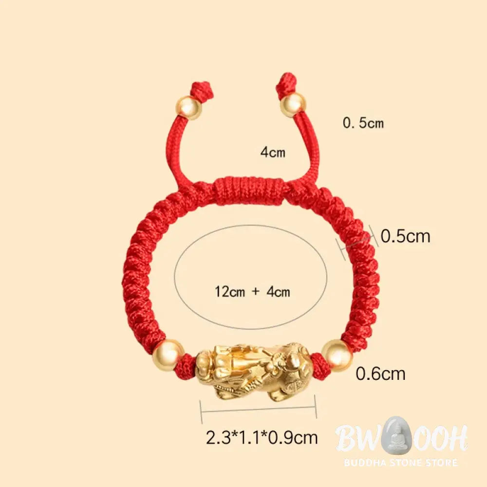 BWOOOH 999 Sterling Silver PiXiu Wealth King Kong Knot String Braided Kids Child Bracel | spiritual healing bracelet
