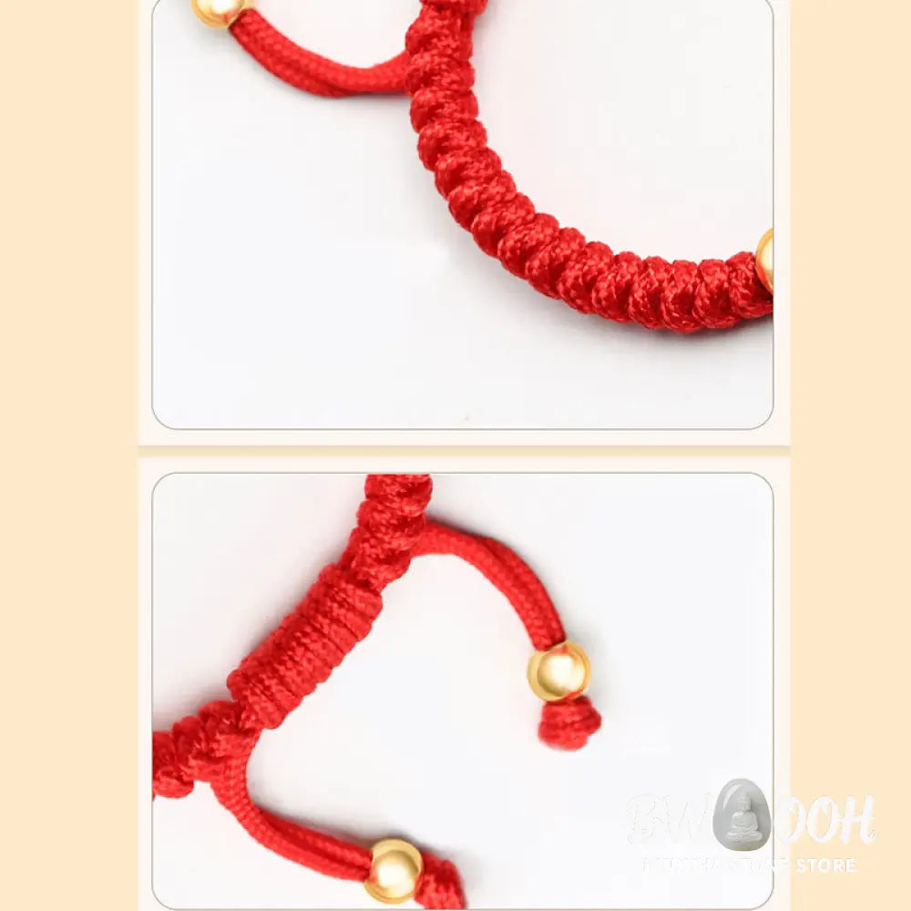 BWOOOH 999 Sterling Silver PiXiu Wealth King Kong Knot String Braided Kids Child Bracel | spiritual healing bracelet