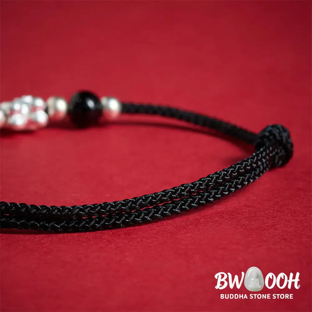 Buddha Stones 999 Sterling Silver Red Agate Year Of The Horse Prosperity String Bracelet - Bracelet