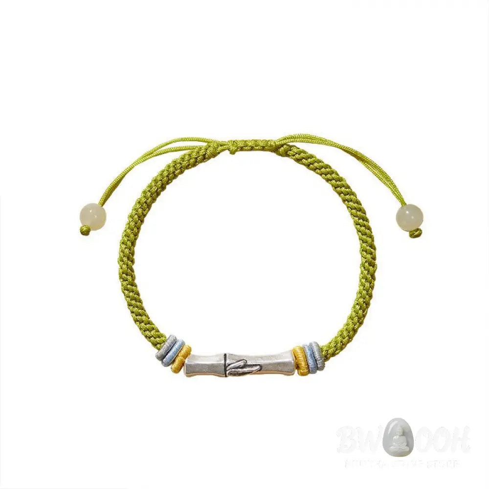 Buddha Stones 999 Sterling Silver Red String Bamboo Enlightenment Bracelet - BWOOOH - Bracelet