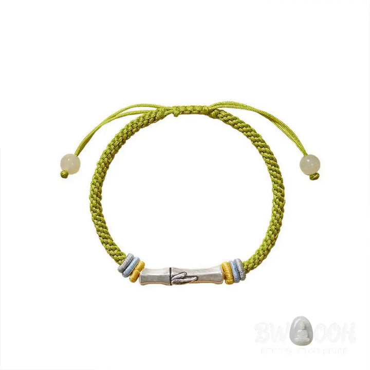 Buddha Stones 999 Sterling Silver Red String Bamboo Enlightenment Bracelet - BWOOOH - Bracelet