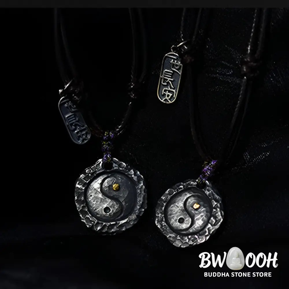 Buddha Stones 999 Sterling Silver Tai Chi Yin Yang Design Harmony Necklace Pendant - BWOOOH - Necklaces &amp; Pendants