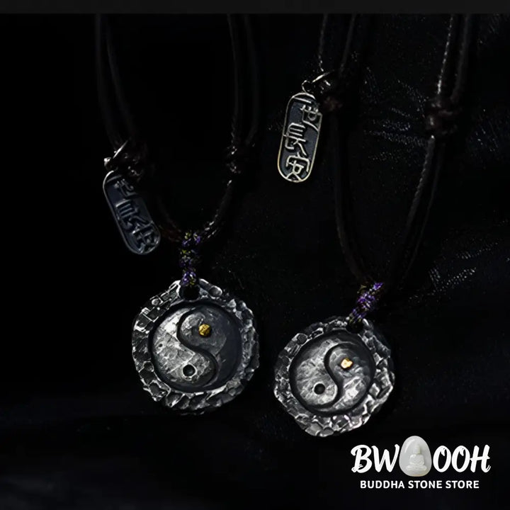Buddha Stones 999 Sterling Silver Tai Chi Yin Yang Design Harmony Necklace Pendant - BWOOOH - Necklaces &amp; Pendants