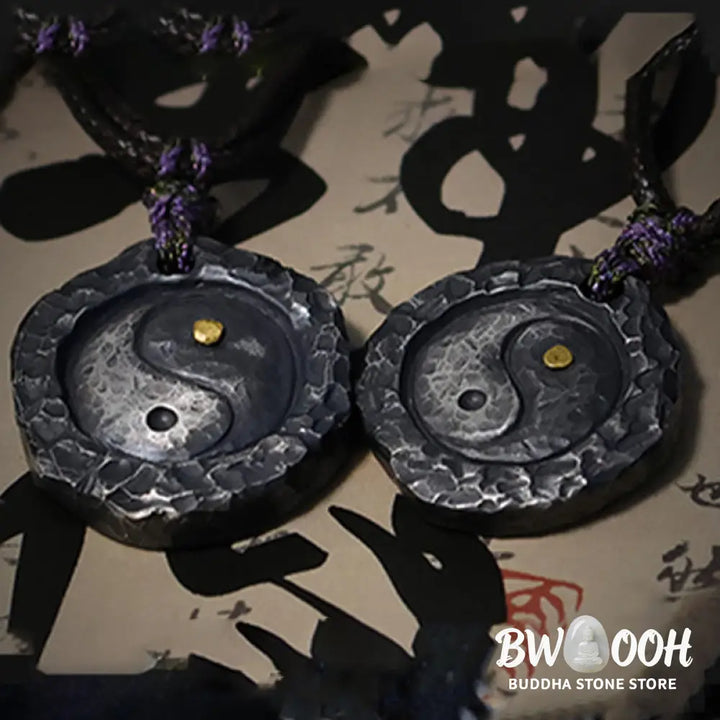 Buddha Stones 999 Sterling Silver Tai Chi Yin Yang Design Harmony Necklace Pendant - BWOOOH - Necklaces &amp; Pendants