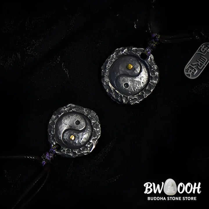 Buddha Stones 999 Sterling Silver Tai Chi Yin Yang Design Harmony Necklace Pendant - BWOOOH - Necklaces &amp; Pendants