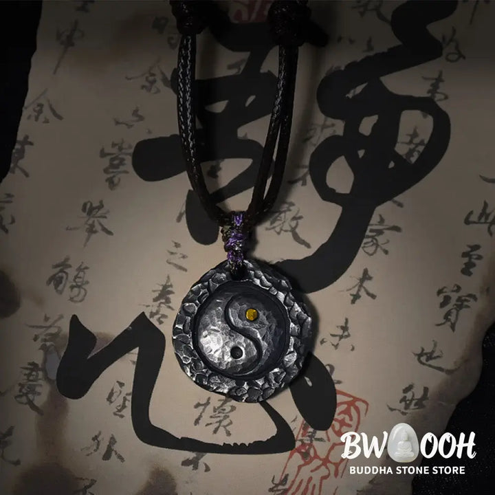 Buddha Stones 999 Sterling Silver Tai Chi Yin Yang Design Harmony Necklace Pendant - BWOOOH - Necklaces &amp; Pendants