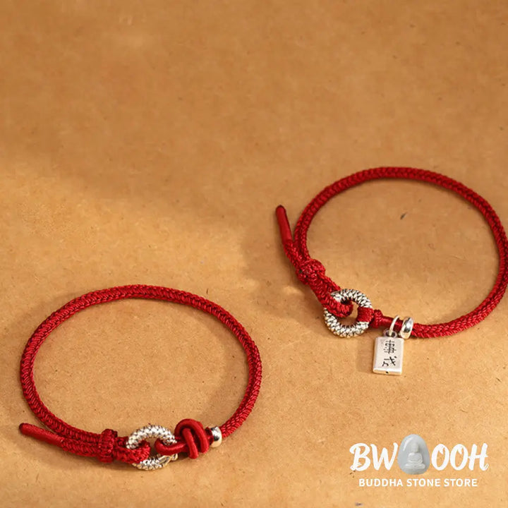 Buddha Stones 999 Sterling Silver Year Of The Dragon Peace Buckle Luck Bracelet - BWOOOH - Bracelet
