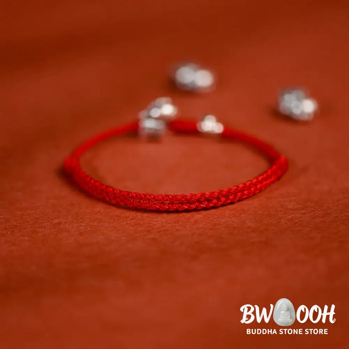 Buddha Stones 999 Sterling Silver Year Of The Horse 925 Sterling Silver Bell String Luck Child Adult Bracelet Anklet