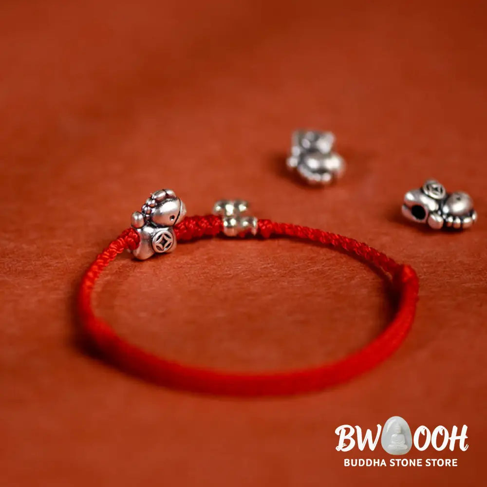 Buddha Stones 999 Sterling Silver Year Of The Horse 925 Sterling Silver Bell String Luck Child Adult Bracelet Anklet
