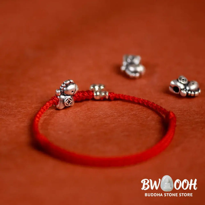 Buddha Stones 999 Sterling Silver Year Of The Horse 925 Sterling Silver Bell String Luck Child Adult Bracelet Anklet