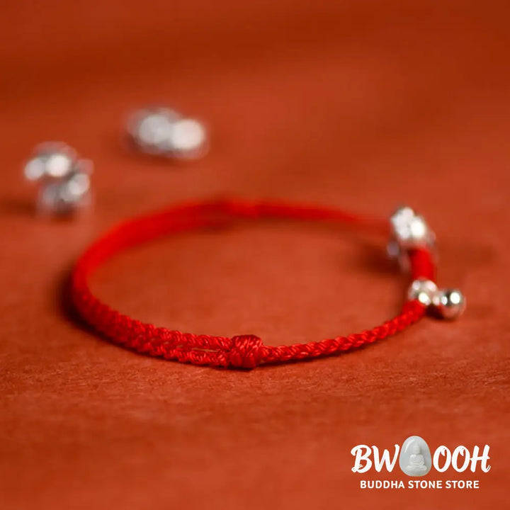 Buddha Stones 999 Sterling Silver Year Of The Horse 925 Sterling Silver Bell String Luck Child Adult Bracelet Anklet