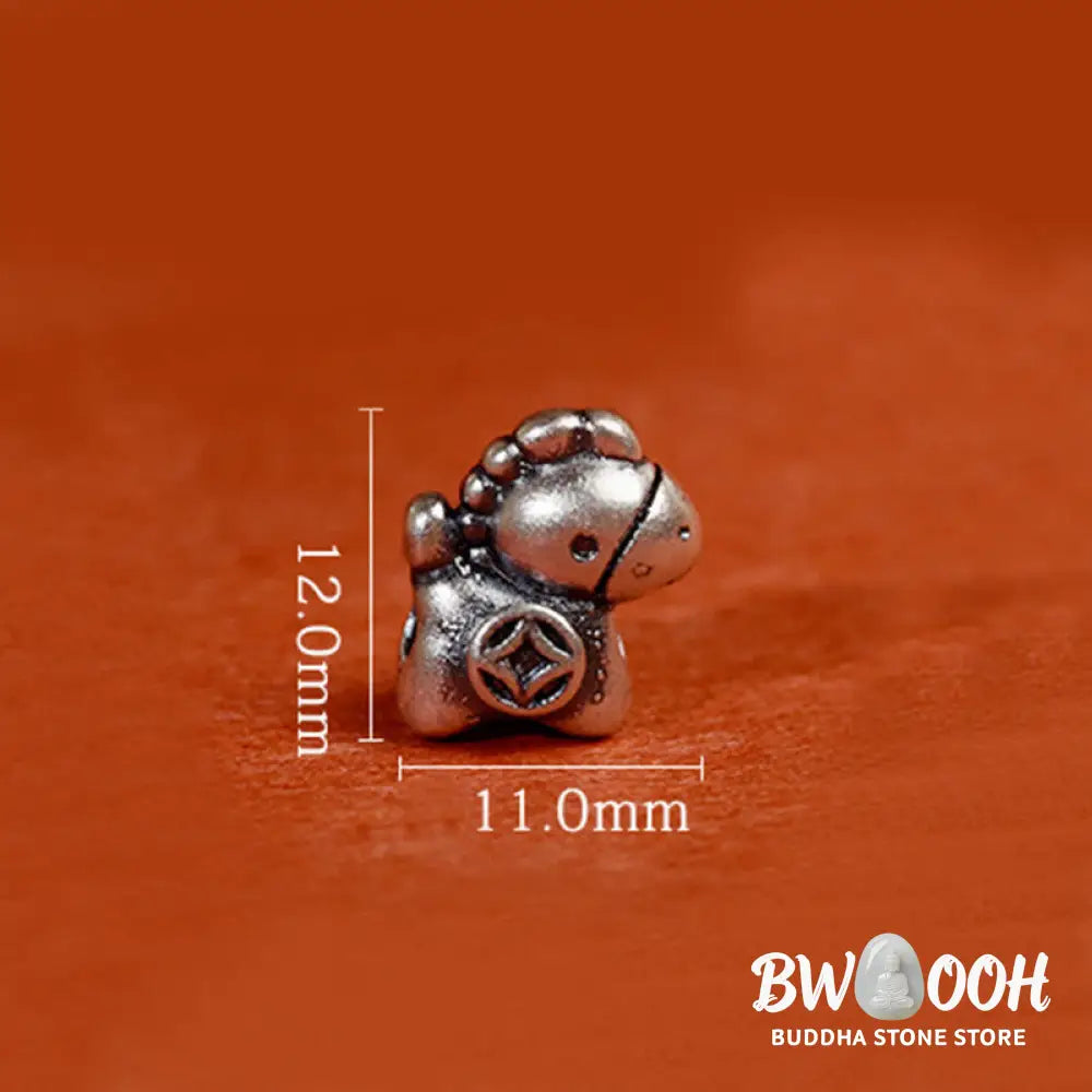 Buddha Stones 999 Sterling Silver Year Of The Horse 925 Sterling Silver Peace And Joy Charm String Braided Luck