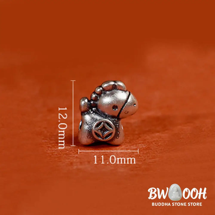 Buddha Stones 999 Sterling Silver Year Of The Horse 925 Sterling Silver Peace And Joy Charm String Braided Luck