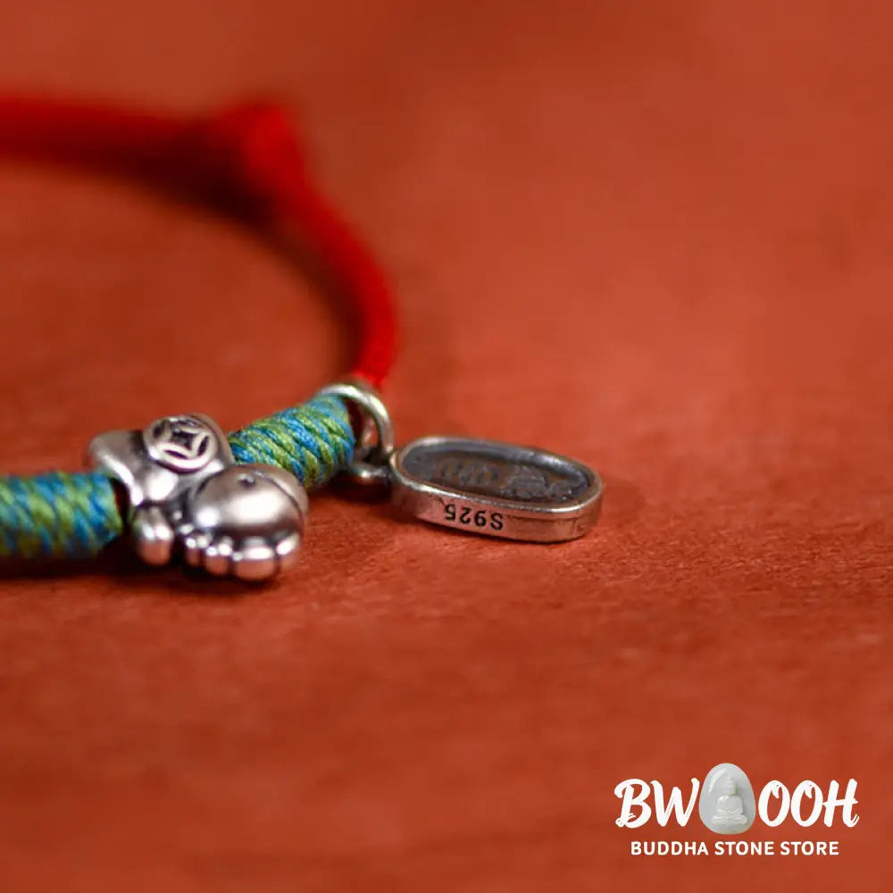 Buddha Stones 999 Sterling Silver Year Of The Horse 925 Sterling Silver Peace And Joy Charm String Braided Luck