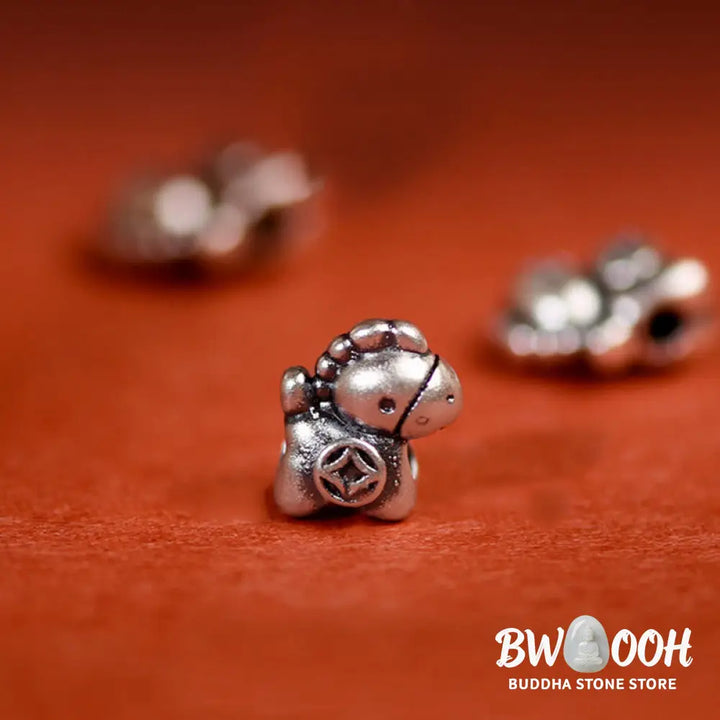 Buddha Stones 999 Sterling Silver Year Of The Horse 925 Sterling Silver Peace And Joy Charm String Braided Luck