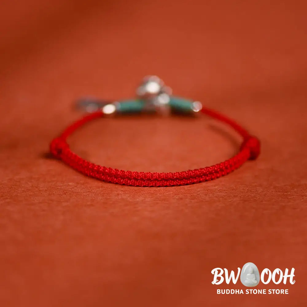 Buddha Stones 999 Sterling Silver Year Of The Horse 925 Sterling Silver Peace And Joy Charm String Braided Luck