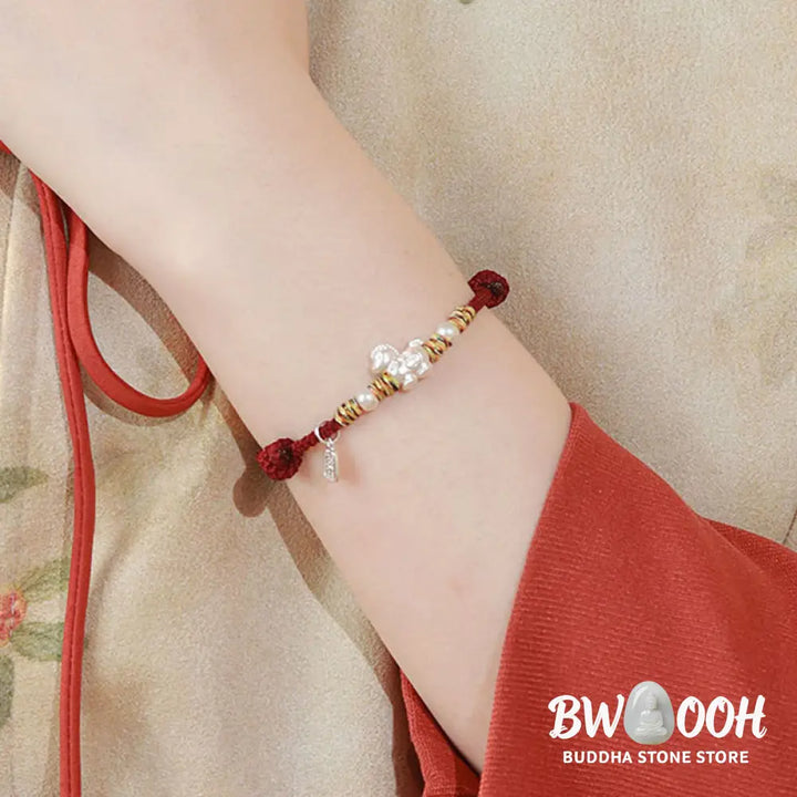 Buddha Stones 999 Sterling Silver Year Of The Horse Freedom Manually Made String Bracelet - Bracelet