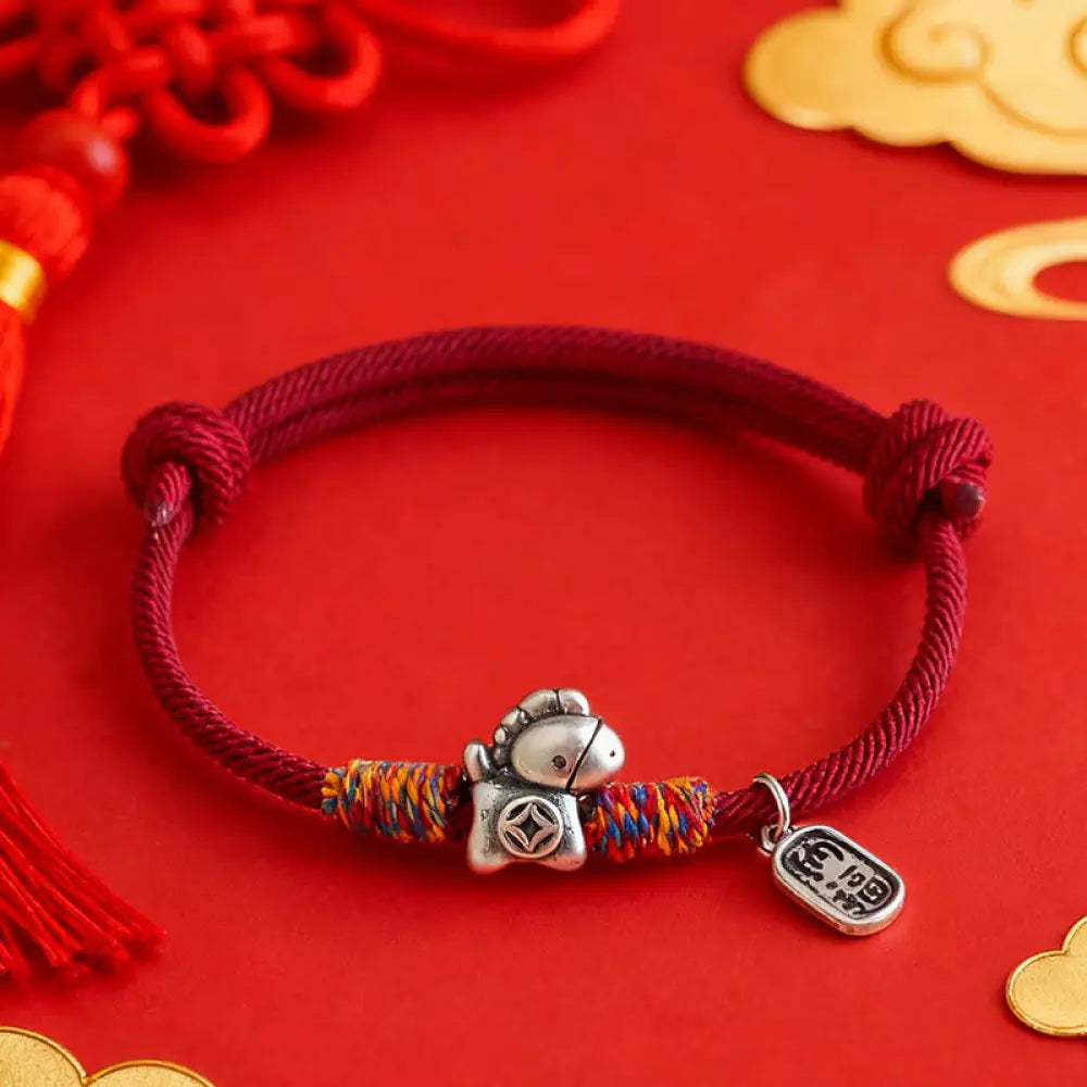 BWOOOH 999 Sterling Silver Year Of The Horse Fu Character