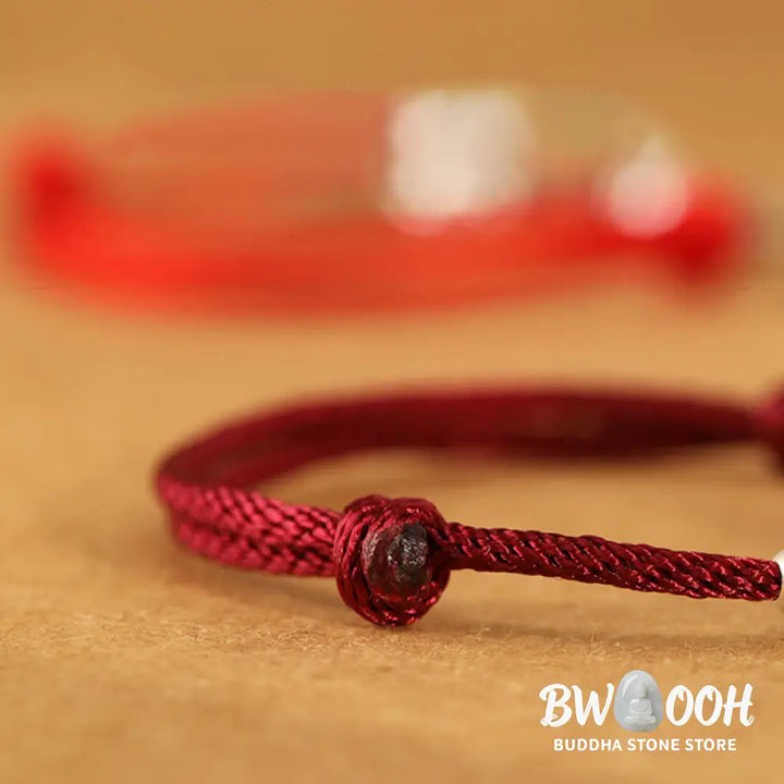 Buddha Stones 999 Sterling Silver Year Of The Horse Fu Character Charm String Braided Luck Bracelet - Bracelet