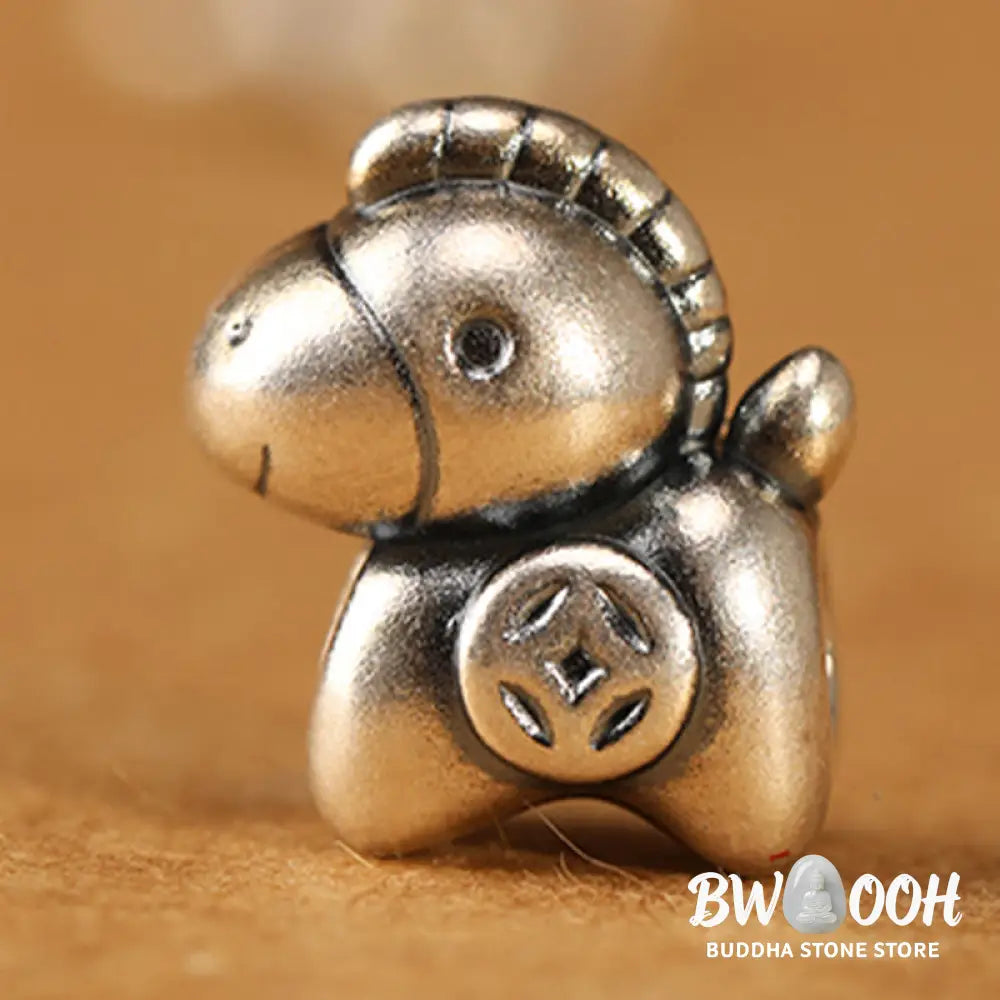 Buddha Stones 999 Sterling Silver Year Of The Horse Fu Character Charm String Braided Luck Bracelet - Bracelet