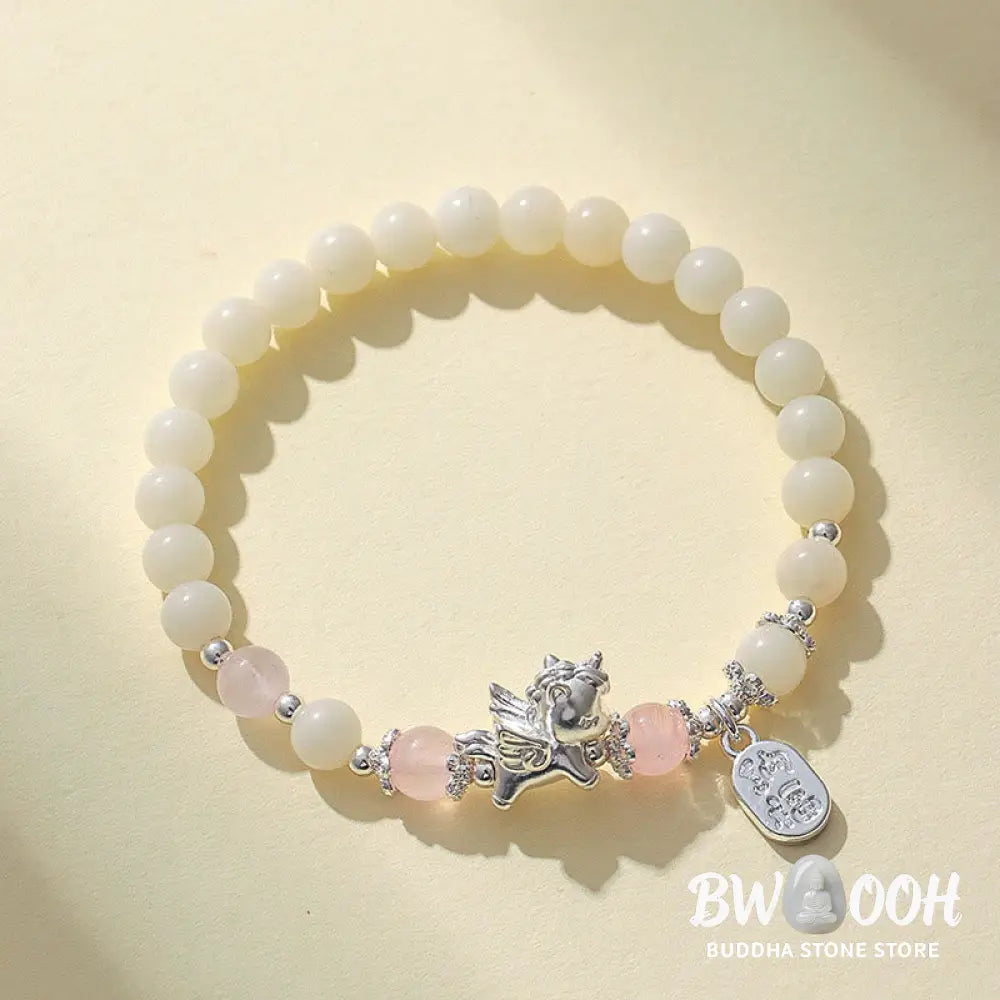 Buddha Stones 999 Sterling Silver Year Of The Horse Natural Black Obsidian Bodhi Seed Strength Bracelet - Bracelet
