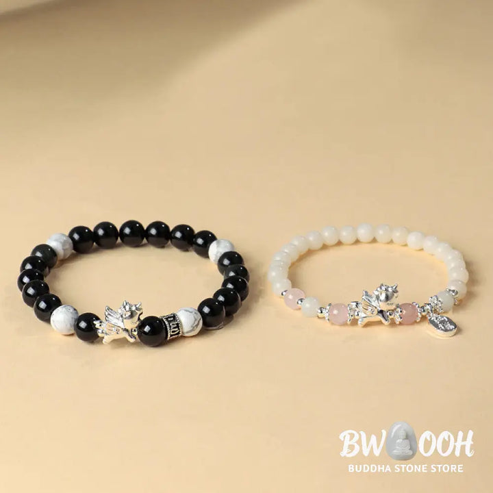 Buddha Stones 999 Sterling Silver Year Of The Horse Natural Black Obsidian Bodhi Seed Strength Bracelet - Bracelet