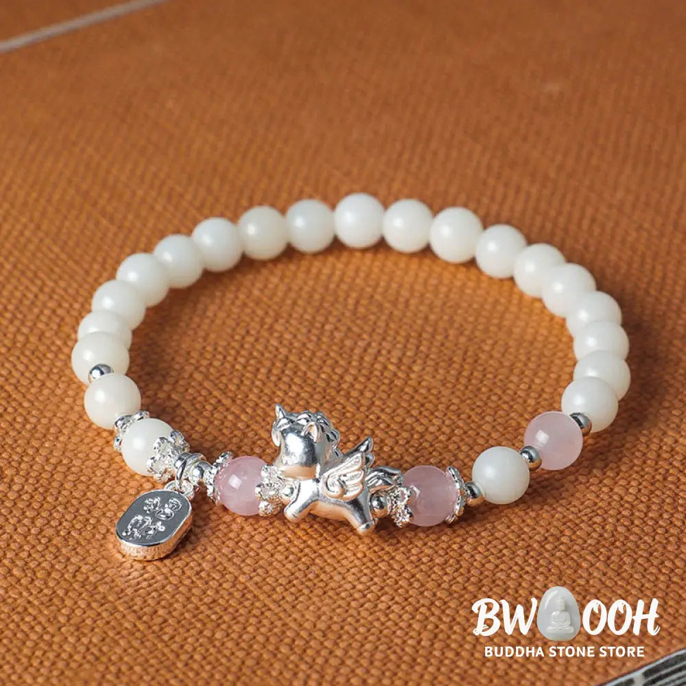 Buddha Stones 999 Sterling Silver Year Of The Horse Natural Black Obsidian Bodhi Seed Strength Bracelet - Bracelet