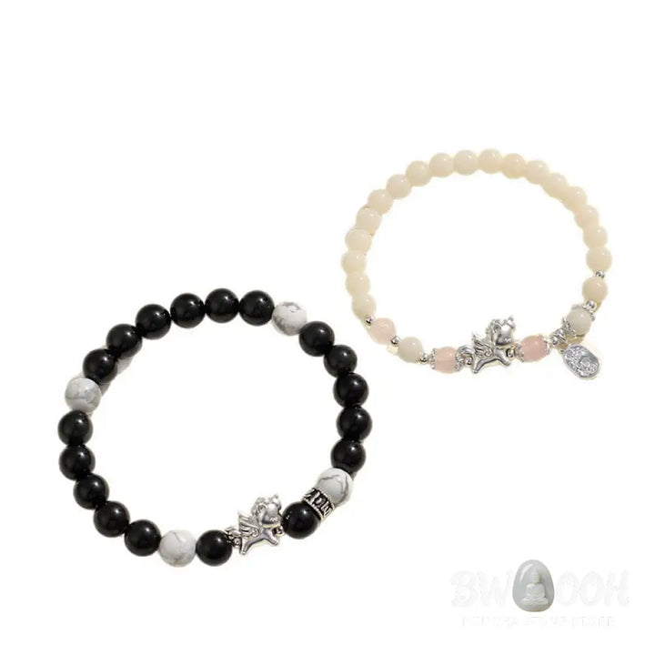 Buddha Stones 999 Sterling Silver Year Of The Horse Natural Black Obsidian Bodhi Seed Strength Bracelet - Bracelet