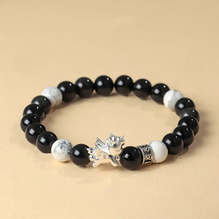 BWOOOH 999 Sterling Silver Year Of The Horse Natural Blac