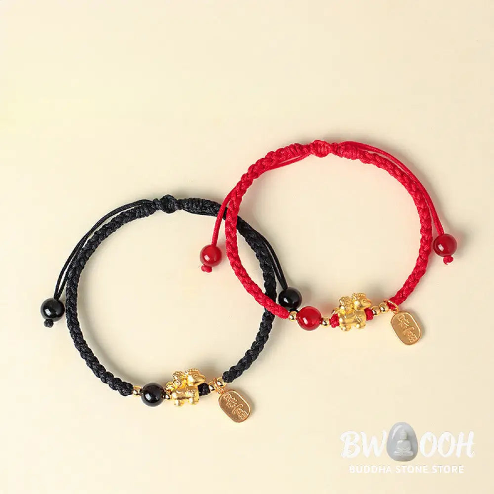 Buddha Stones 999 Sterling Silver Year Of The Horse Peaceful And Rich Success String Bracelet - Bracelet