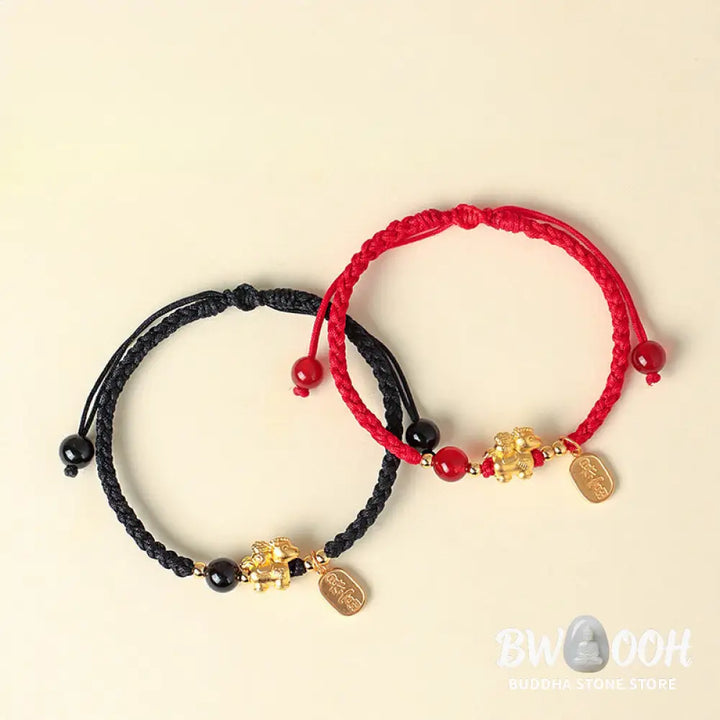 Buddha Stones 999 Sterling Silver Year Of The Horse Peaceful And Rich Success String Bracelet - Bracelet