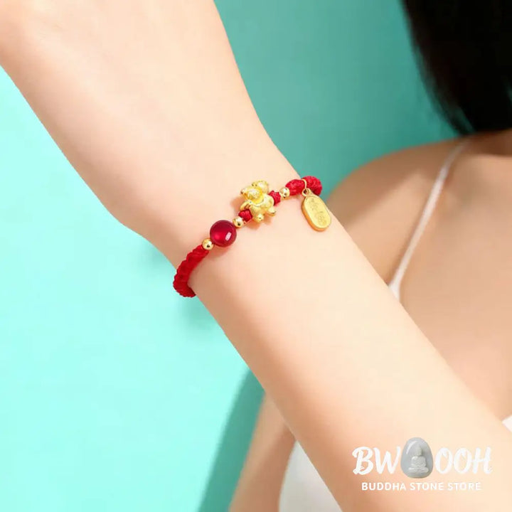 Buddha Stones 999 Sterling Silver Year Of The Horse Peaceful And Rich Success String Bracelet - Bracelet