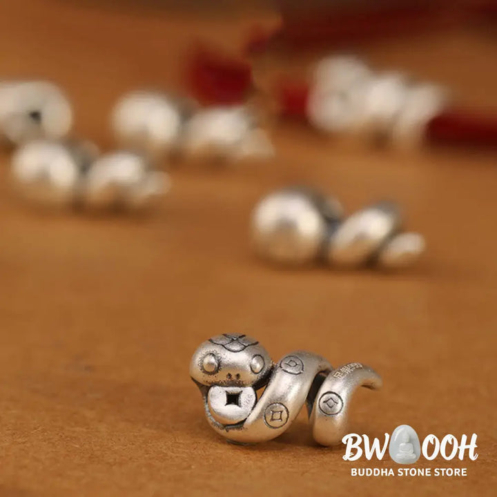 Buddha Stones 999 Sterling Silver Year of the Snake Handmade Copper Coin Protection Braided Bracelet - BWOOOH - Bracelet