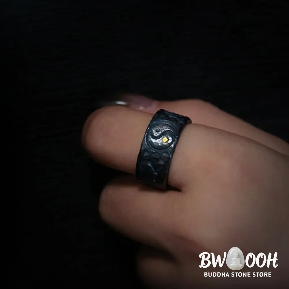 Buddha Stones 999 Sterling Silver Yin Yang Balance Ring - Ring
