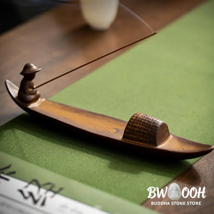 BWOOOH A Lonely Fisherman Afloat Ceramic Healing Incense Burner - Lonely Fisherman Afloat Incense Burner