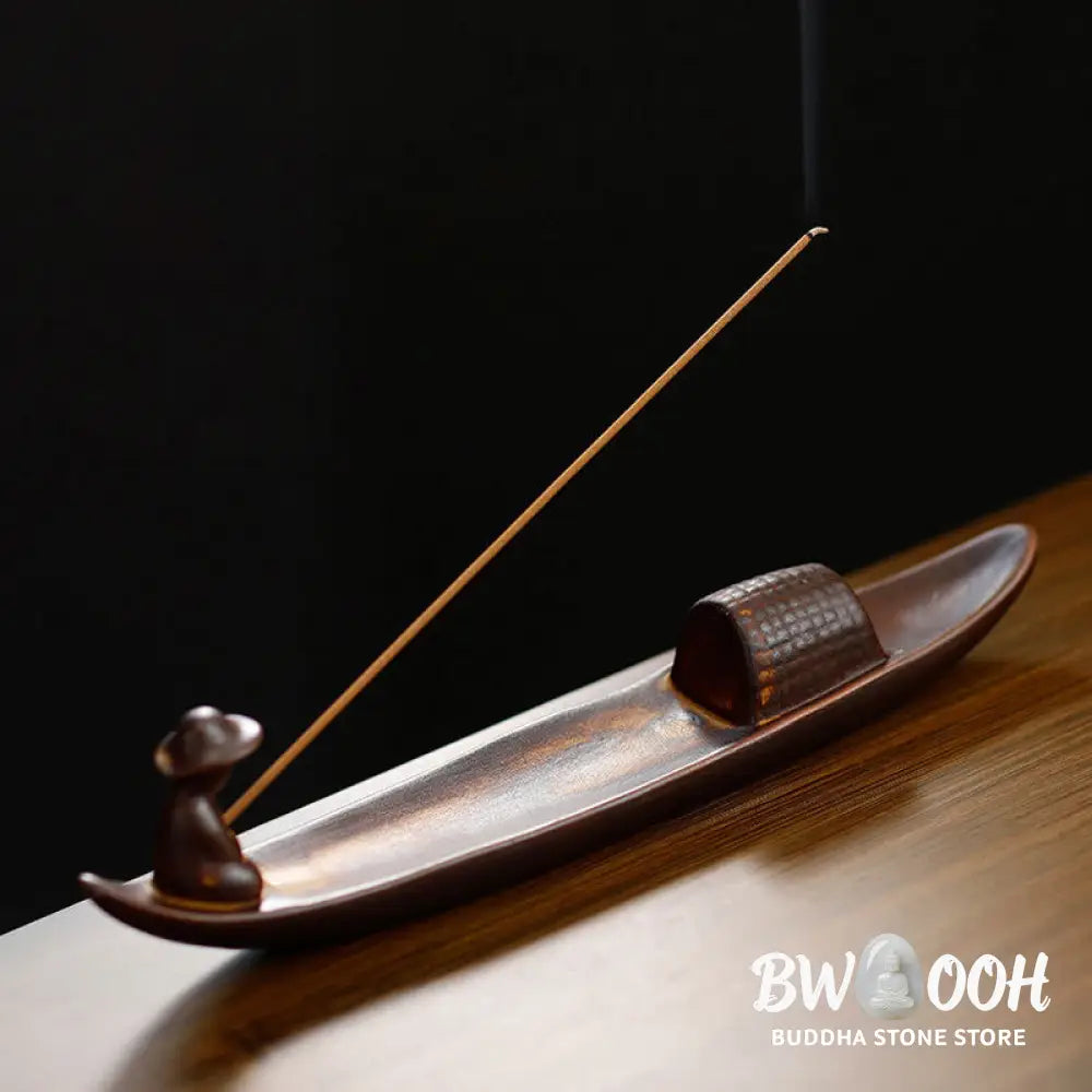 BWOOOH A Lonely Fisherman Afloat Ceramic Healing Incense Burner - Lonely Fisherman Afloat Incense Burner