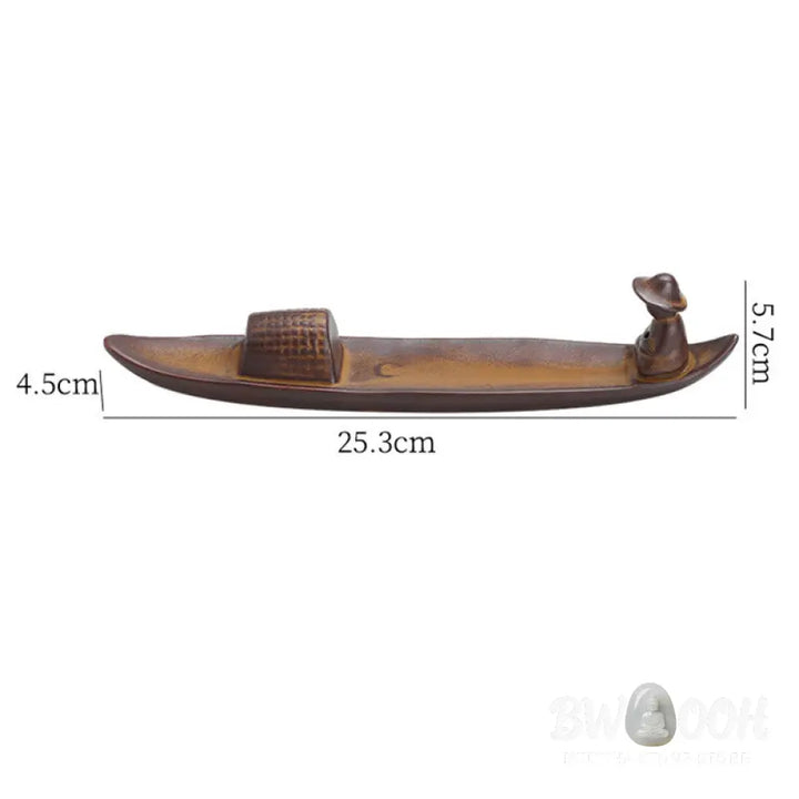BWOOOH A Lonely Fisherman Afloat Ceramic Healing Incense Burner - Lonely Fisherman Afloat Incense Burner