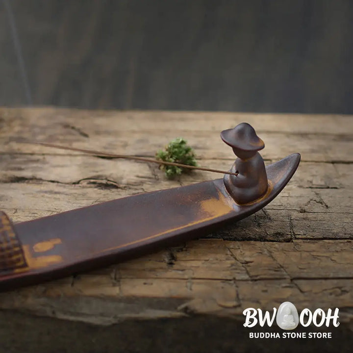 BWOOOH A Lonely Fisherman Afloat Ceramic Healing Incense Burner - Lonely Fisherman Afloat Incense Burner