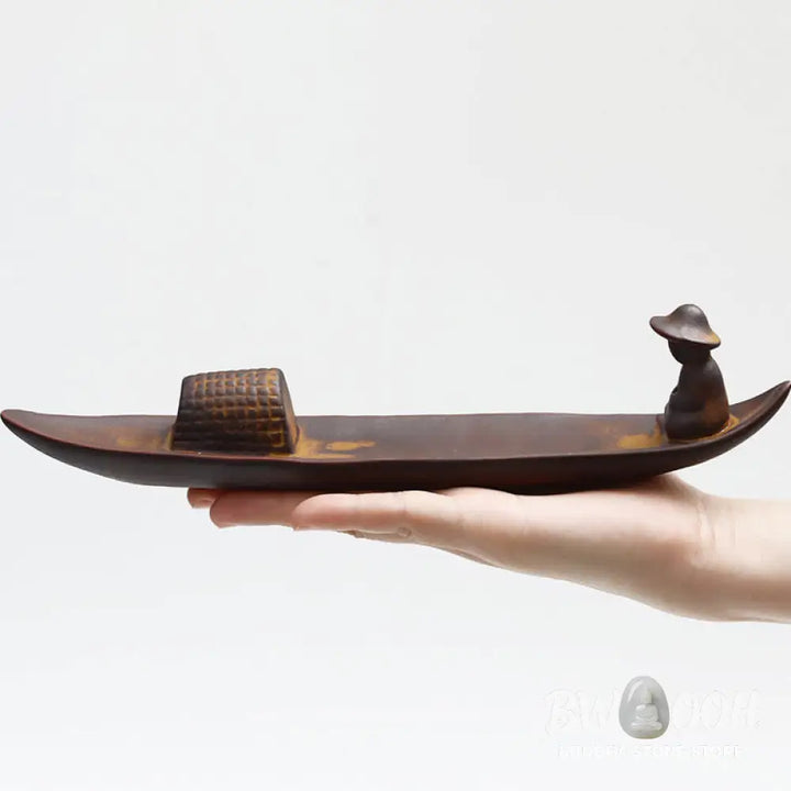 BWOOOH A Lonely Fisherman Afloat Ceramic Healing Incense Burner - Lonely Fisherman Afloat Incense Burner