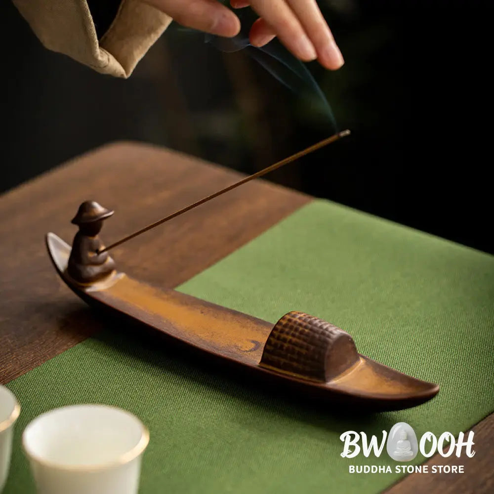 BWOOOH A Lonely Fisherman Afloat Ceramic Healing Incense Burner - Lonely Fisherman Afloat Incense Burner