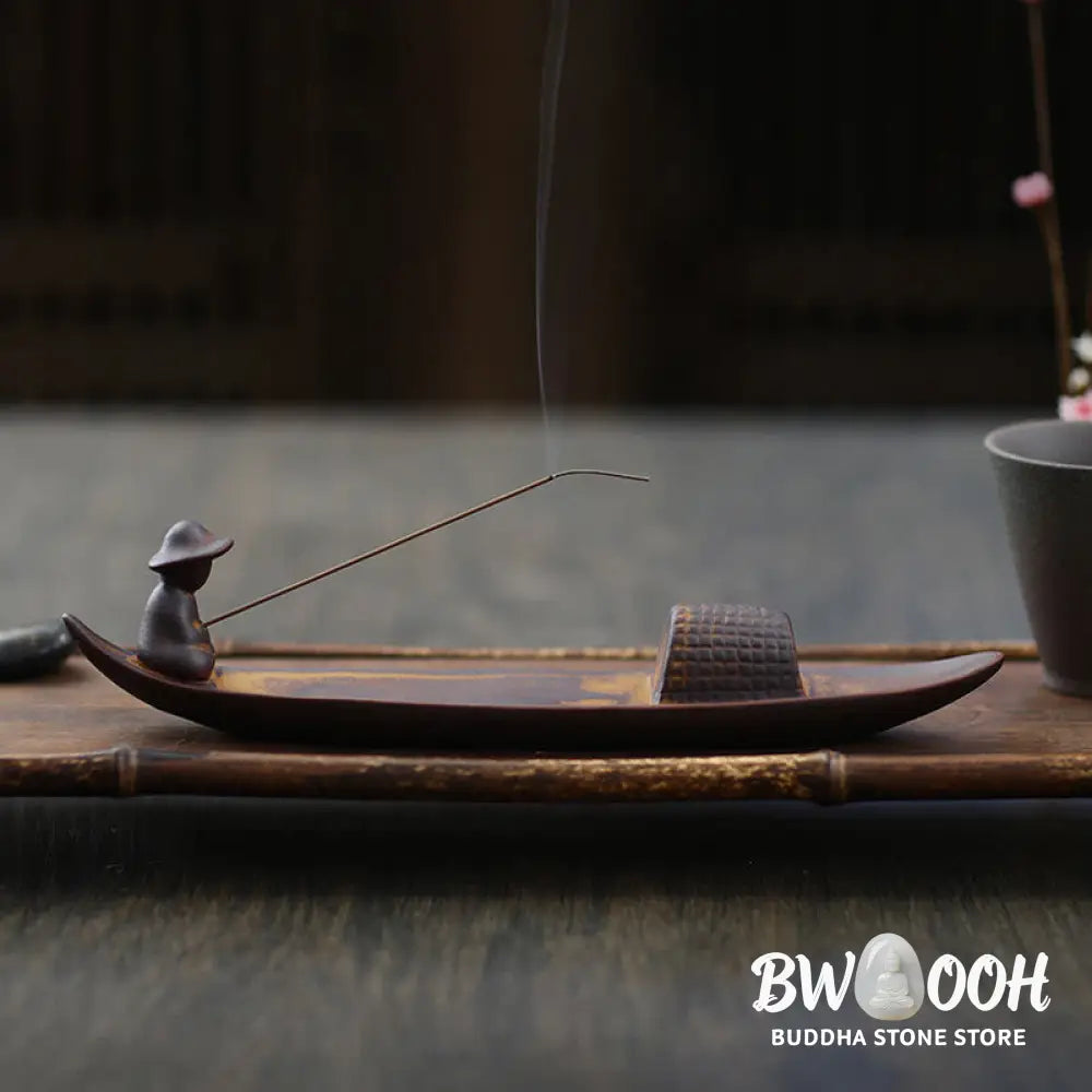 BWOOOH A Lonely Fisherman Afloat Ceramic Healing Incense Burner - Lonely Fisherman Afloat Incense Burner